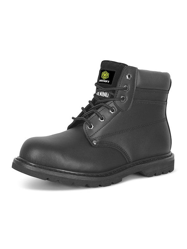 Beeswift GWBMSBL Black Goodyear Welted 6 Inch Safety Boots