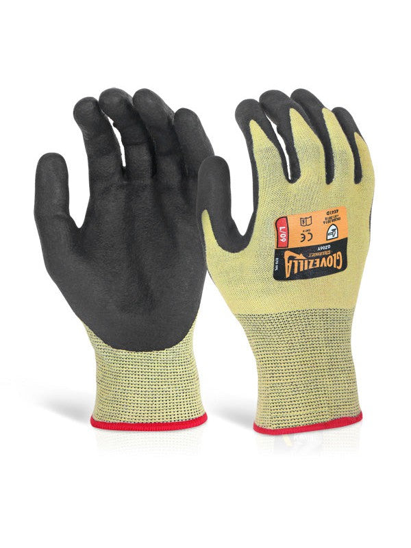 Gz06Y Glovezilla Nitrile Palm Coated Glove - Yellow