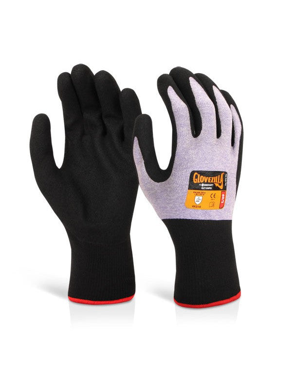 Gz104Pu Purple Glovezilla Nitrile Foam Nylon Glove