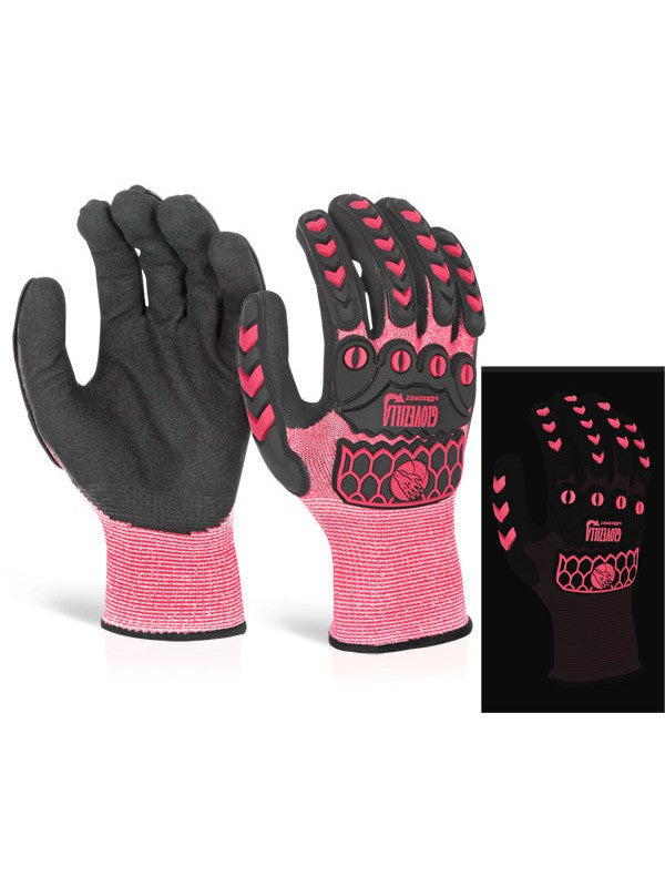 Gz66P Pink Glovezilla Glow In The Dark Foam Nitrile Glove