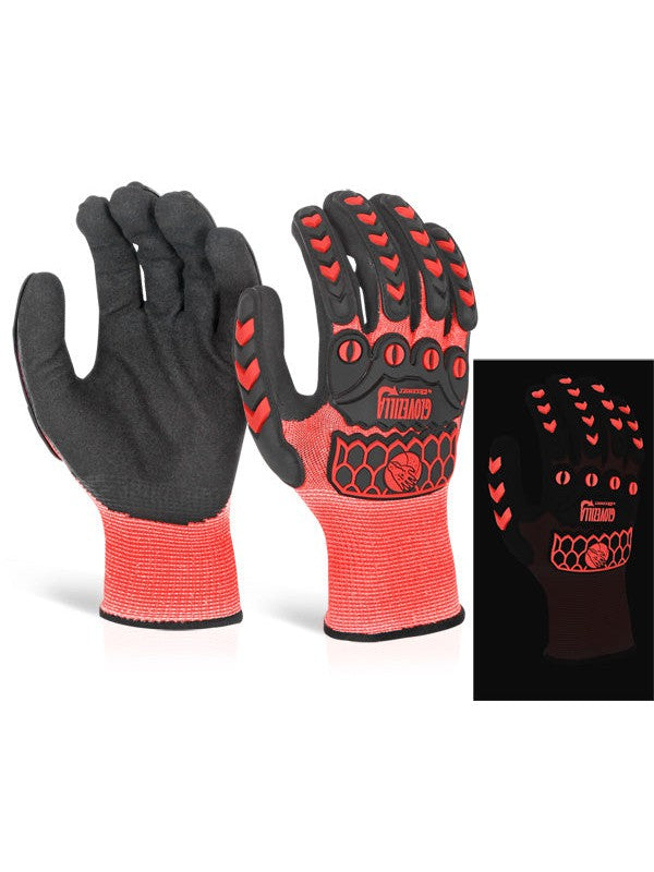 Gz66Re Red Glovezilla Glow In The Dark Foam Nitrile Glove