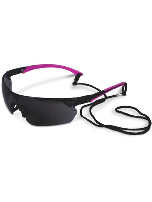 Ey/Uc/Gl/Tiran-Pk/Sm Safety Glasses With Pink Side Arms And Smoke Lenses Lightweight Wraparound Design