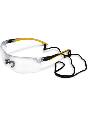 Ey/Uc/Gl/Tiran-Ye/Cl Safety Glasses With Yellow Side Arms And Clear Lenses Lightweight Wraparound Design