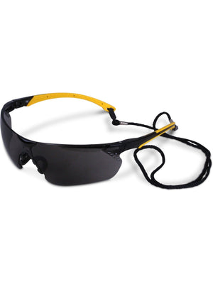 Ey/Uc/Gl/Tiran-Ye/Sm Safety Glasses With Yellow Side Arms And Smoke Lenses Lightweight Wraparound Design