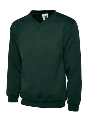 UC204 Premium V Neck Sweatshirt -  Bottle Green