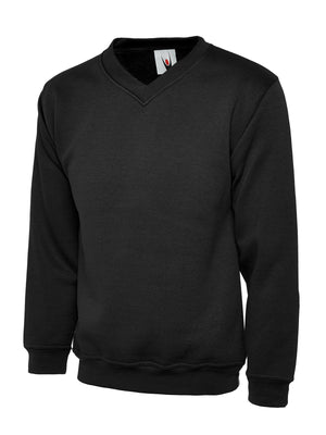 UC204 Premium V Neck Sweatshirt - Black