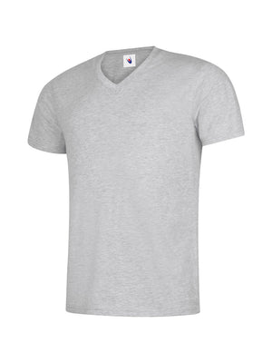 UC317 Classic V Neck T shirt - Heather Grey