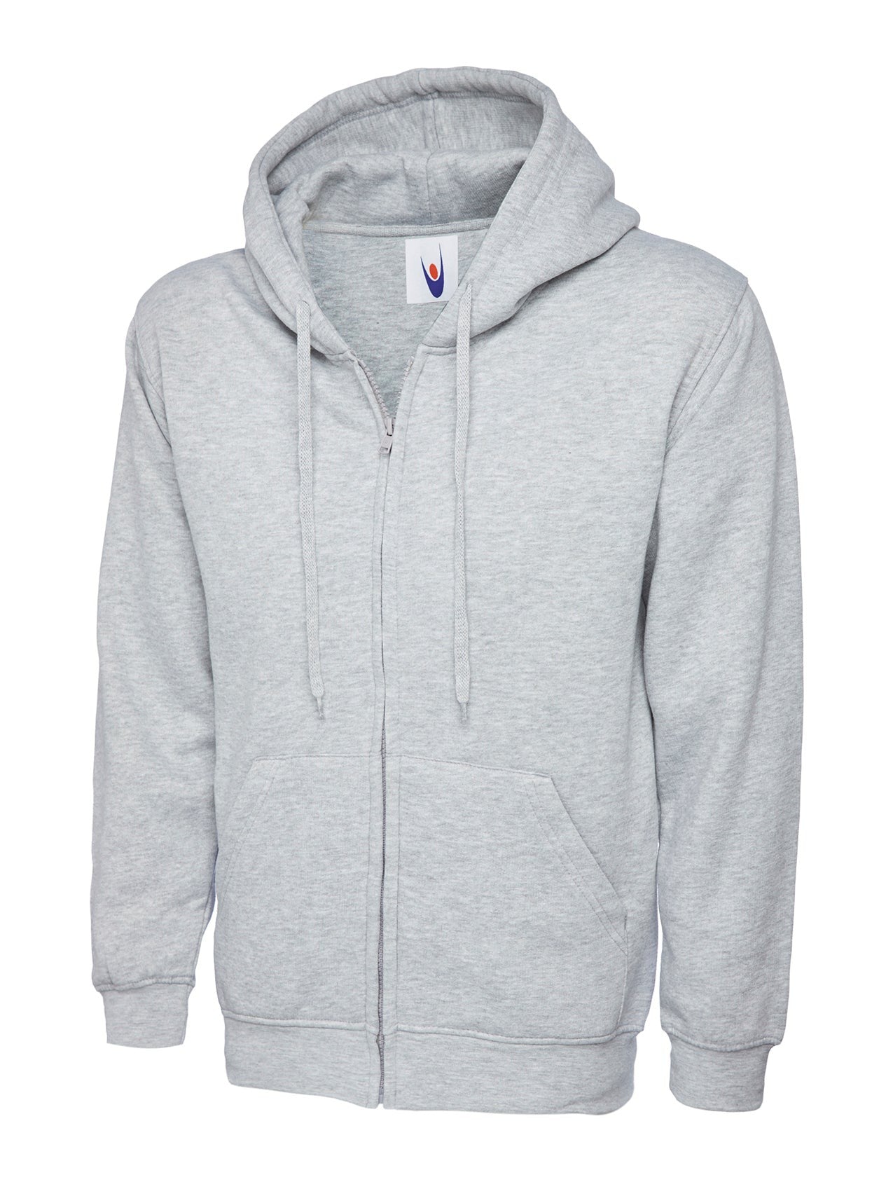 UC504 Classic Full Zip Hoodie - Heather Grey