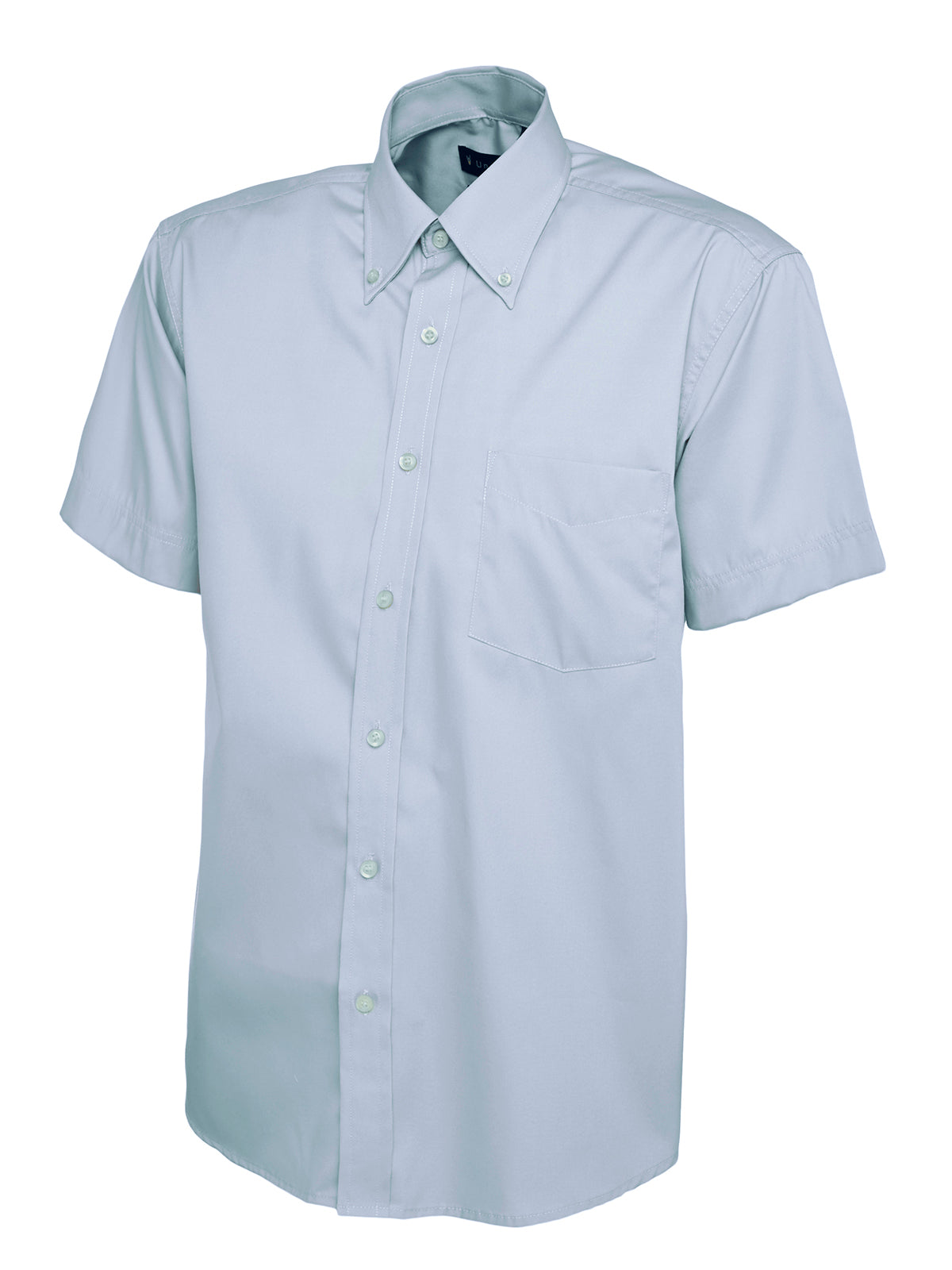 UC702 Mens Pinpoint Oxford Half Sleeve Shirt - Light Blue