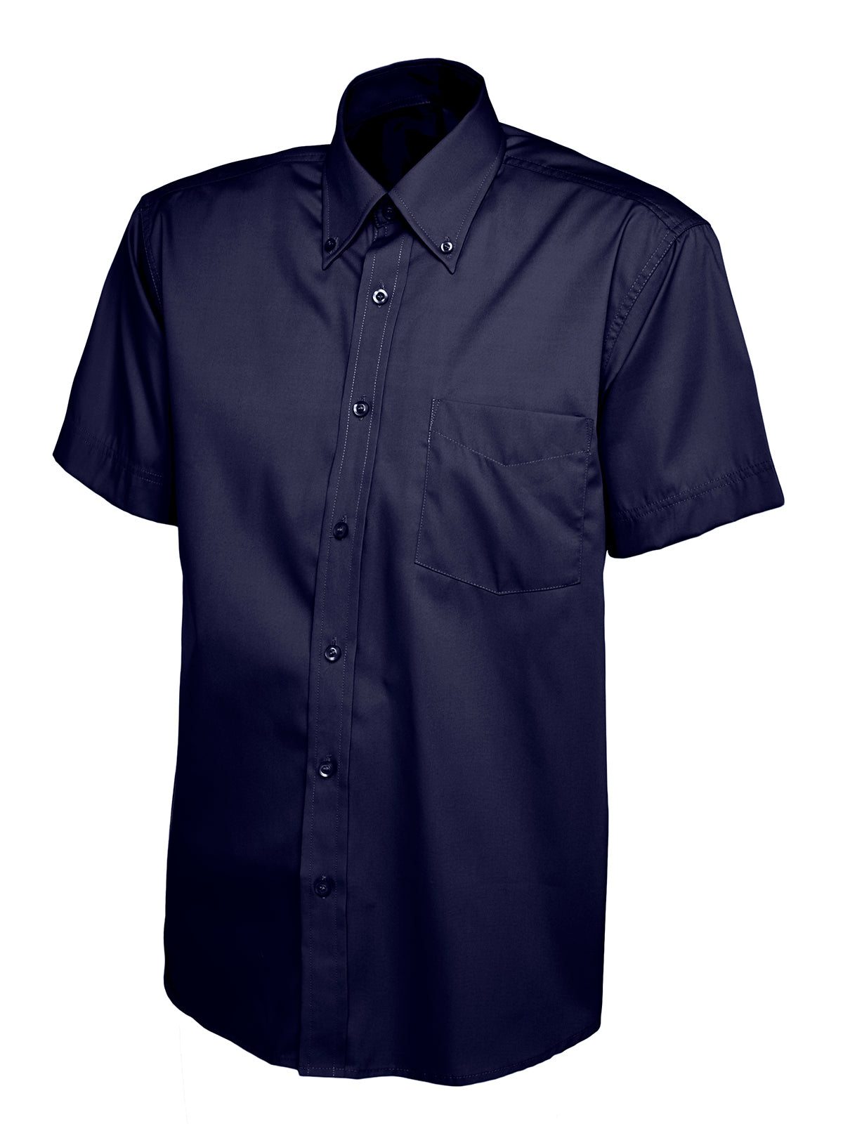 UC702 Mens Pinpoint Oxford Half Sleeve Shirt - Navy