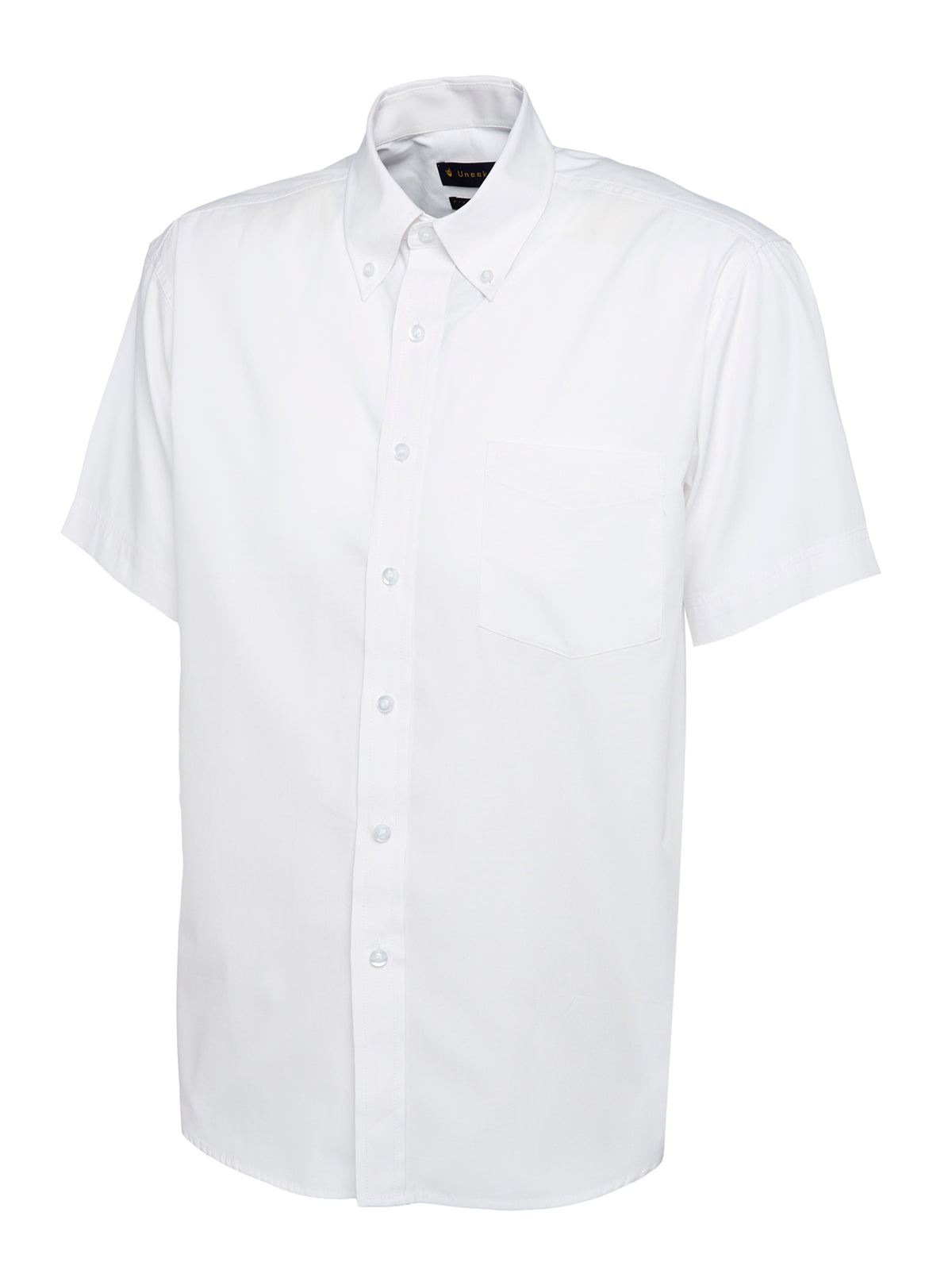 UC702 Mens Pinpoint Oxford Half Sleeve Shirt - White