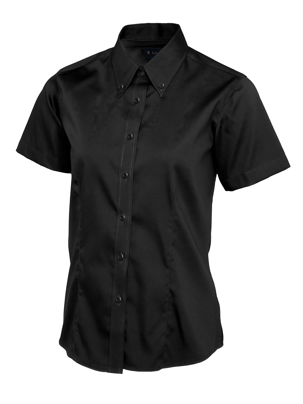 UC704 Ladies Pinpoint Oxford Half Sleeve Shirt - Black