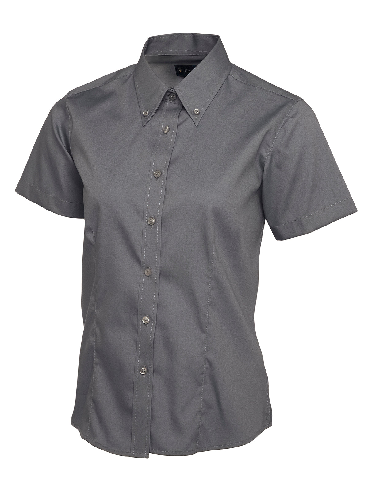 UC704 Ladies Pinpoint Oxford Half Sleeve Shirt - Charcoal