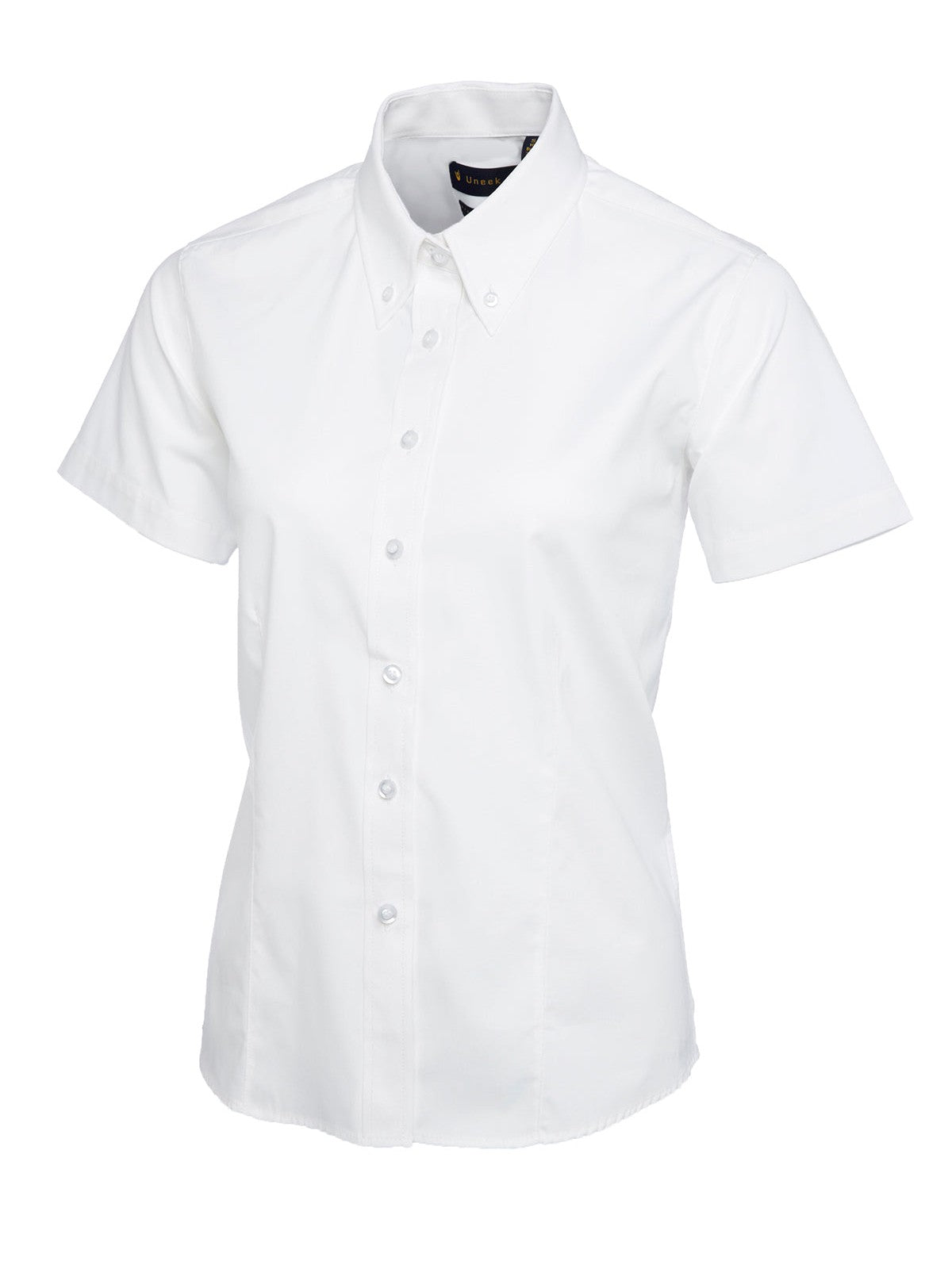 UC704 Ladies Pinpoint Oxford Half Sleeve Shirt - White