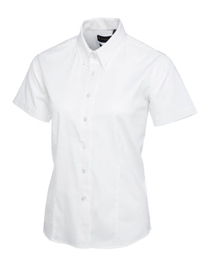 UC704 Ladies Pinpoint Oxford Half Sleeve Shirt - White