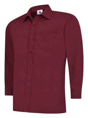 UC709 Mens Poplin Full Sleeve Shirt - Burgundy