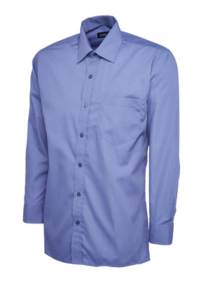 UC709 Mens Poplin Full Sleeve Shirt - Mid Blue
