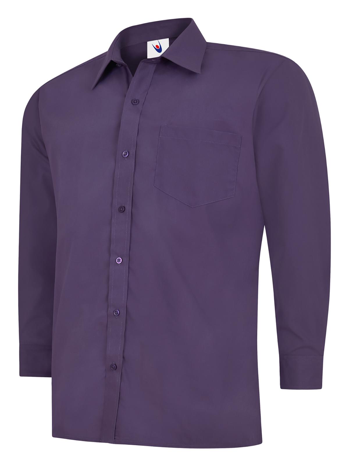 UC709 Mens Poplin Full Sleeve Shirt - Purple