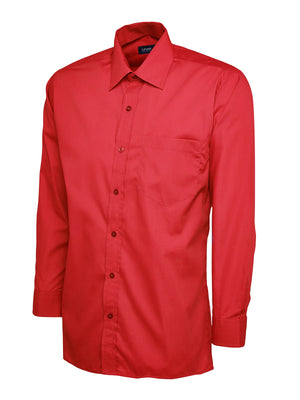 UC709 Mens Poplin Full Sleeve Shirt - Red