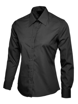 UC711 Ladies Poplin Full Sleeve Shirt - Black