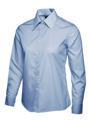 UC711 Ladies Poplin Full Sleeve Shirt - Light Blue