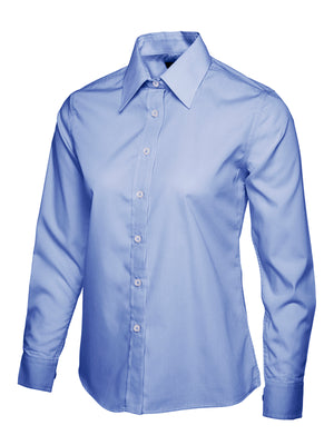 UC711 Ladies Poplin Full Sleeve Shirt - Mid Blue