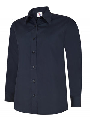 UC711 Ladies Poplin Full Sleeve Shirt - Navy