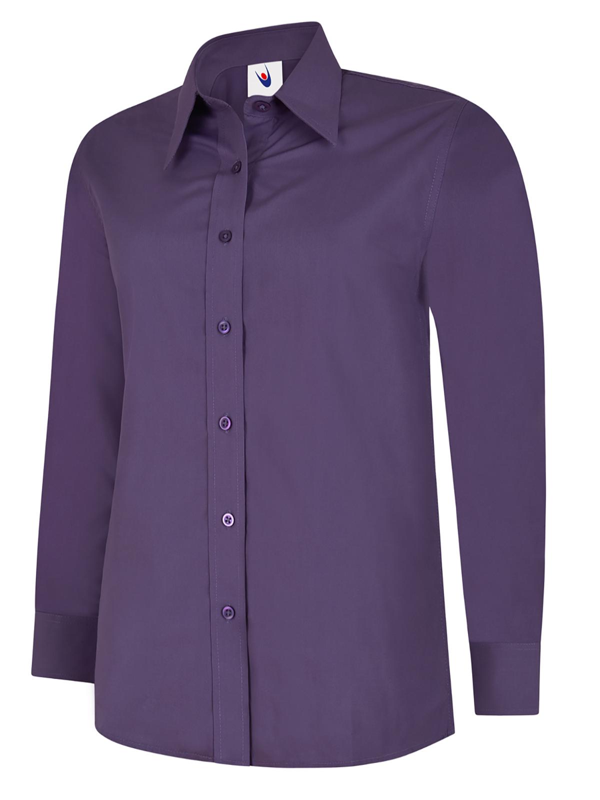 UC711 Ladies Poplin Full Sleeve Shirt - Purple