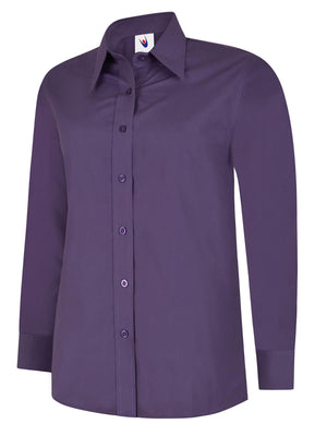 UC711 Ladies Poplin Full Sleeve Shirt - Purple