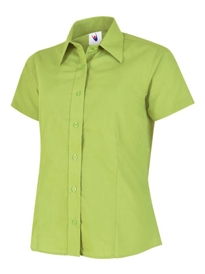UC712 Ladies Poplin Short Sleeve Shirt - Lime