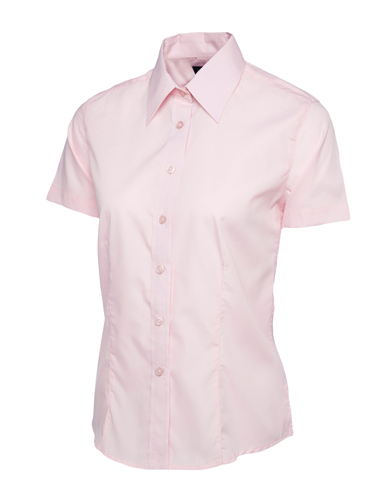 UC712 Ladies Poplin Short Sleeve Shirt - Pink