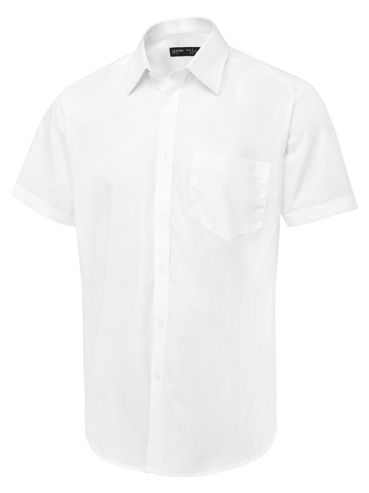 UC714 Men's Tailored Fit Short Sleeve Poplin Shirt - White
